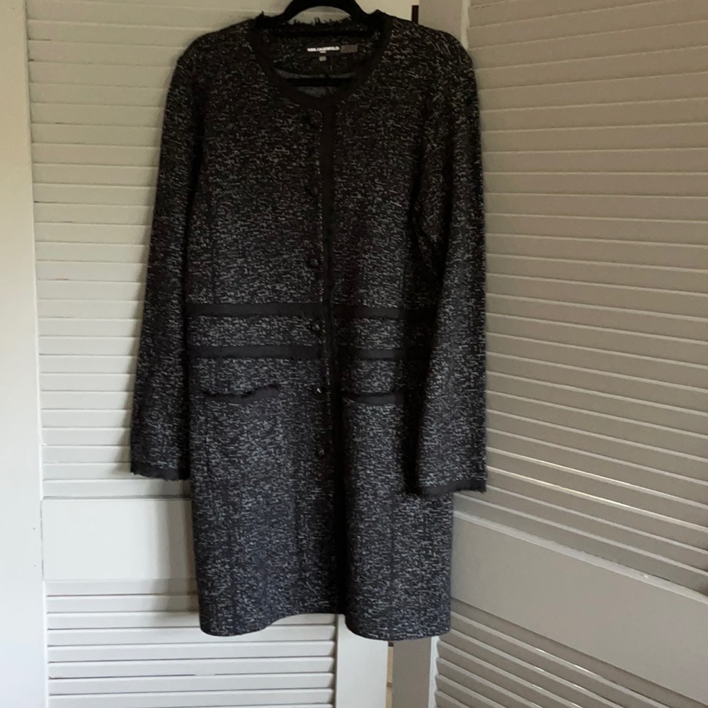 Black/white speckled Cardigan Jacket